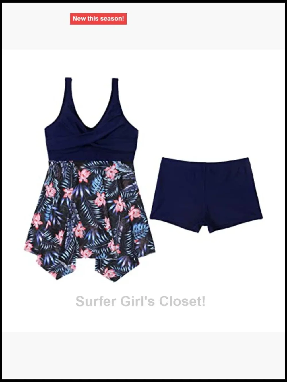 Matching Couples Swim Set: Tankini with Board Shorts